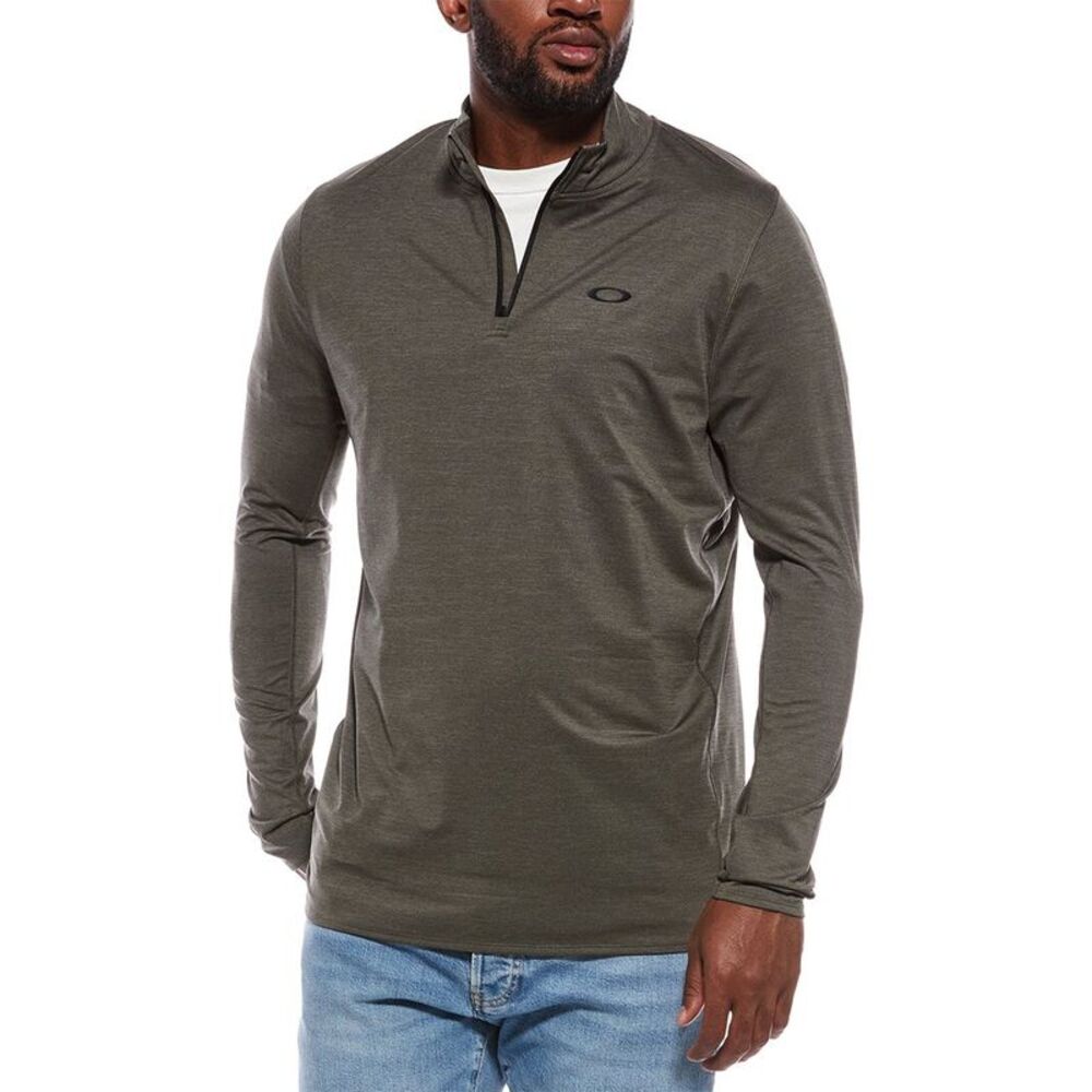 Oakley Mens  Gravity Range 1-4-Zip Pullover, Green